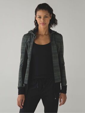 Lululemon Daily Practice Jacket in Space Dye Twist Dark Slate Fatigue Green